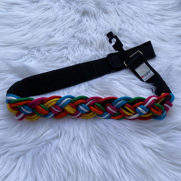 Vintage Accessories - VTG 80s Braided Colorful Cummerbund Belt Medium